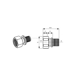 Соединение прямое с внутренней резьбой 16 х 1/2
