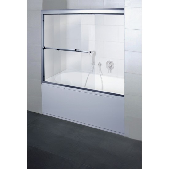 Купить AM.PM BLISS шторка для ванны 150 прозрачное стекло профиль матовый хром в магазине 1stСантехника от производителя AM.PM