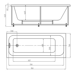 Aguatek Ванна Мия Прямоугольная 150/70 см