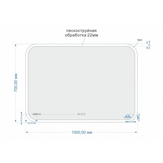 Купить Cersanit Desing pro 070 Зеркало 1000/700 мм. с подсветкой, антизапотевание,часы,Bluetooth в магазине 1stСантехника от производителя Cersanit