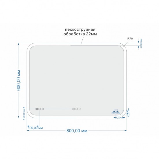 Купить Cersanit Desing pro 070 Зеркало 800/700 мм. с подсветкой, антизапотевание,часы,Bluetooth в магазине 1stСантехника от производителя Cersanit