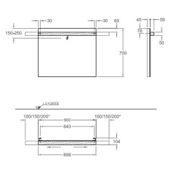 Geberit iCon Зеркало с подсветкой 90/75 см.