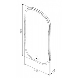 AM.PM Зеркало 45/86 см. с контурной LED - подсветкой и ИК-сенсором
