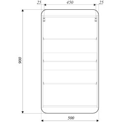 Marka One Nuvo Зеркальный шкаф 500/900/140 мм.