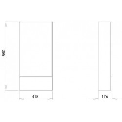 Ifo Special Зеркальный шкаф 42/18/85 см, белый глянец